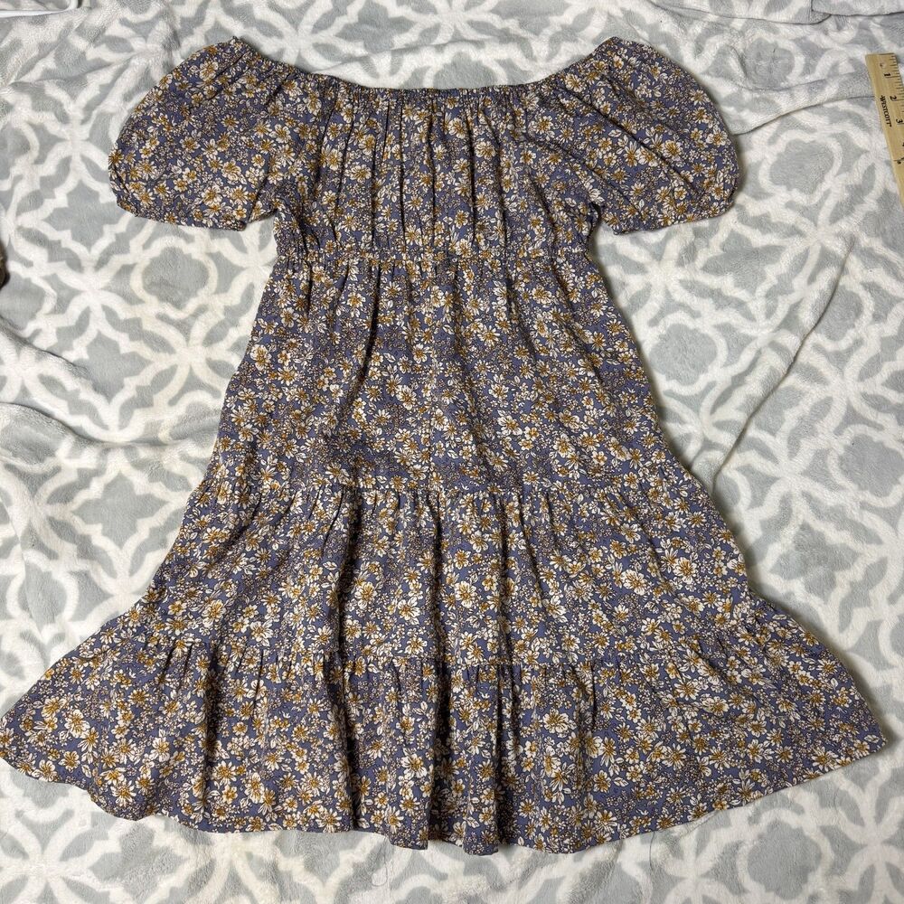 Hint of Blush Women's S Purple Floral Tiered Babydoll Mini Dress Boho - Picture 2 of 8